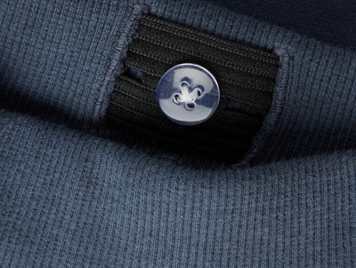 Detalje af justerbar talje på Name It sweatpants i mørkeblå