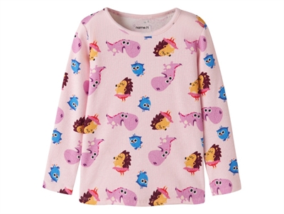 Name It bluse cradle pink med Børste print