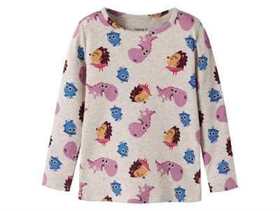 Name It bluse peyote melange med Børste print