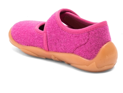 Bisgaard Maddy hjemmesko pink i uld med velcro