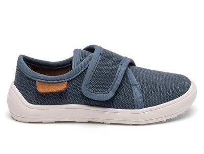 Bisgaard Pav hjemmesko navy canvas med velcro og gummisål