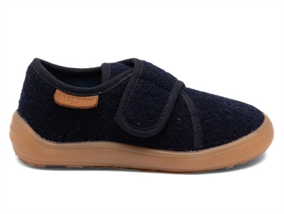 Bisgaard Pav hjemmesko mørkeblå uld side