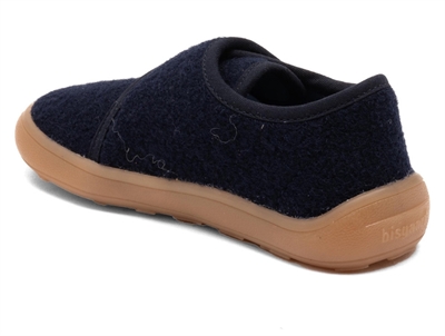 Bisgaard Pav hjemmesko mørkeblå uld bagfra