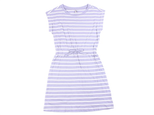 Kids Only Cosmic Sky/cloud Dancer Stribet Kjole - Str.    5-6y 110/116cm