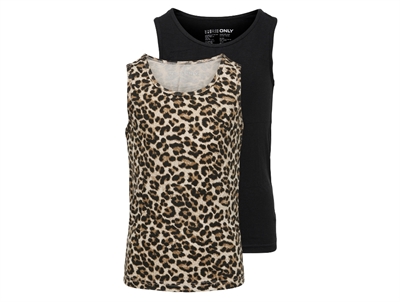 Kids ONLY black/leo tank top (2-pak)