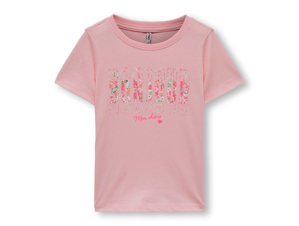 Kids Only Tickled Pink Bonjour T-shirt - Str. 2y 92cm