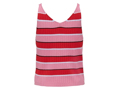 Kids ONLY candy pink/treu red/black stribet top