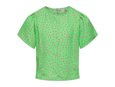 Kids ONLY summer green/w. sugar plum geo hearts printet top