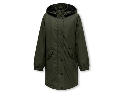 Kids ONLY rosin/black sherpa foret regnfrakke