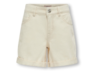 Kids ONLY ecru denimshorts med opsmøg foran