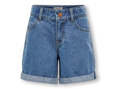 Kids ONLY shorts i blå denim med opsmøg foran