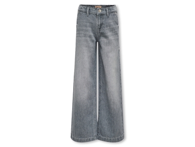 Kids ONLY wide leg jeans i medium grey denim forfra