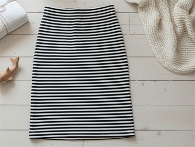 Kids ONLY black/cloud dancer stribet nederdel
