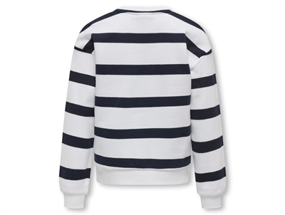 Kids ONLY bright white/night sky stribet sweatshirt