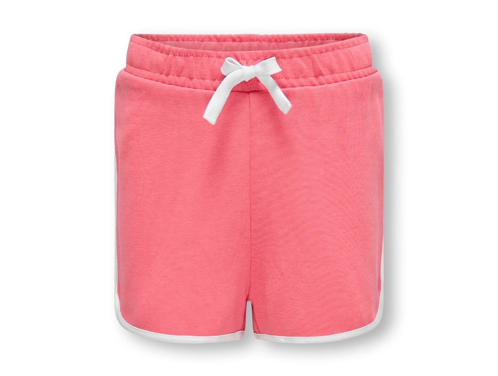 Kids Only Coral Paradise/piping Bright White Sweatshorts - Str. 8y 128cm