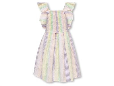 Kids ONLY cloud dancer/multi colour stribet seersucker kjole