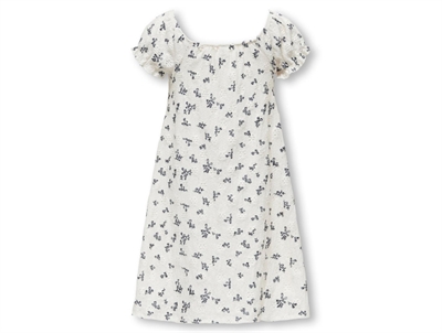Kids ONLY cloud dancer/black flower printet kjole