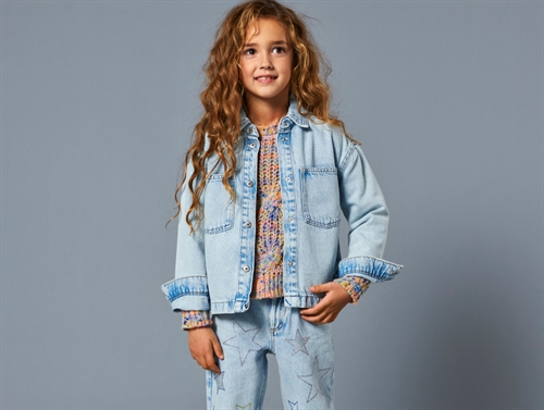 Kids Only Light Blue Denim Star Cowboyjakke - Str. 8y 128cm