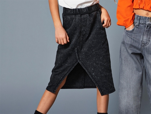 Kids Only Black Washed Sweatnederdel - Str. 8y 128cm