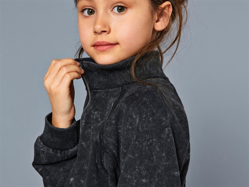 Kids Only Black Washed Half Zip Sweatshirt - Str.    7-8y 122/128cm