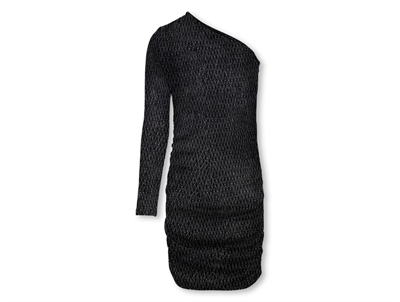 KIDS ONLY kjole black lurex silver med én skulder til piger