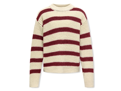 Kids Only striktrøje eggnog cabernet med striber