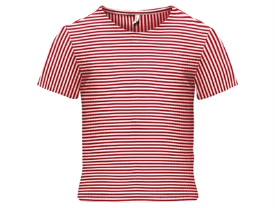Kids ONLY cloud dancer/equestrian red stribet top