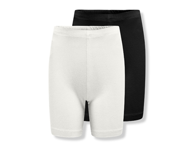 Kids ONLY shorts i sort og råhvid 2 pak med tætsiddende pasform