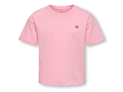 Kids Only t-shirt romance rose med hjerte broderi