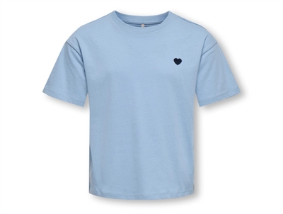 Kids Only t-shirt soft chambray med hjerte broderi