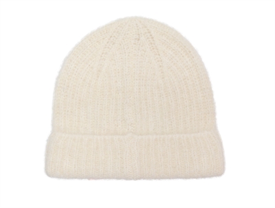 KIDS ONLY beanie i råhvid nuance med ribstruktur