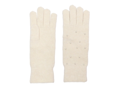 KIDS ONLY handsker i råhvid nuance med perler foran