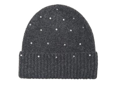 KIDS ONLY beanie i mørkegrå meleret med similisten foran