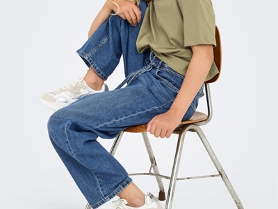 Kids Only jeans medium blue denim med bindebælte