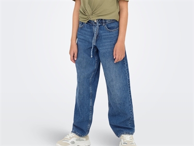 Kids Only jeans medium blue denim med bindebælte