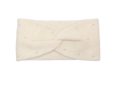 KIDS ONLY pandebånd i råhvid nuance med perler foran