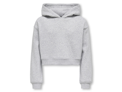 Kids ONLY hoodie i light grey melange forfra