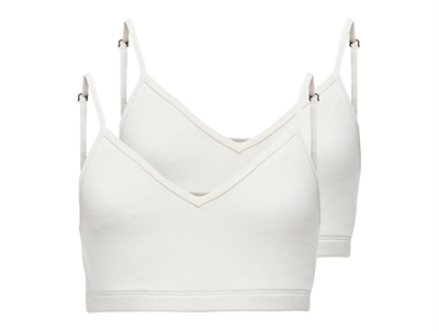 Kids ONLY top 2-pak hvid med justerbare stropper og vattering set forfra