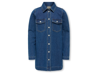 KIDS ONLY denimkjole medium blue med brystlommer til piger