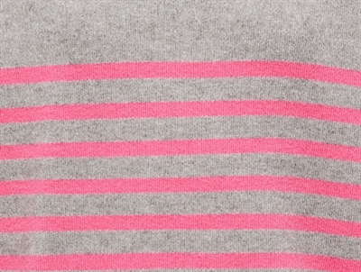 Detaljebillede af KIDS ONLY striktrøje grey melange med pink striber til piger