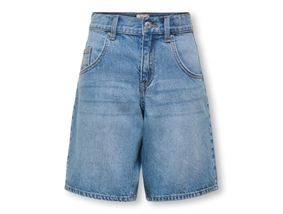 Kids ONLY denim shorts i blå med loose fit og 5 lommer set forfra