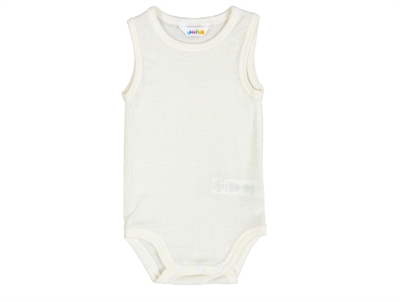 Joha body uden ærmer i råhvid i merinould