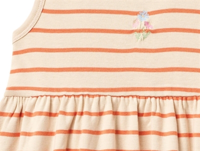 Wheat Martha kjole i orange striber detalje af broderi