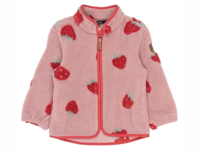 Mikk-line teddy jakke strawberry aop med jordbærprint