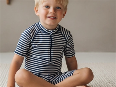 Wheat indigo stripe badedragt Cas UVA+UVB 40+