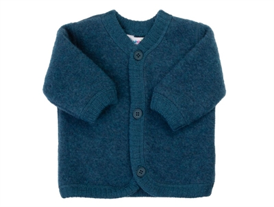 Joha cardigan mørkeblå med knapper i merinould