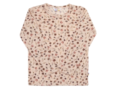 Joha bluse i off white merinould med blomsterprint