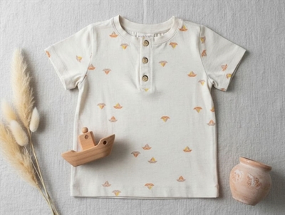 Popirol t-shirt Poaki light beige melange både