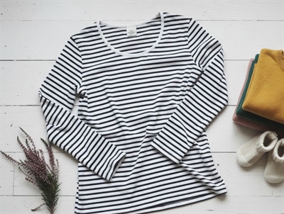 Mads Nørgaard t-shirt Belino white/black striber