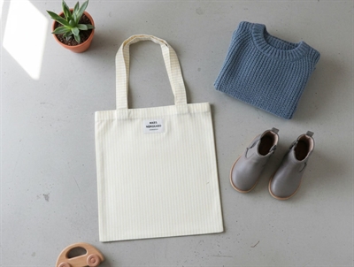 Mads Nørgaard stofpose Atoma double cream/white alyssum striber